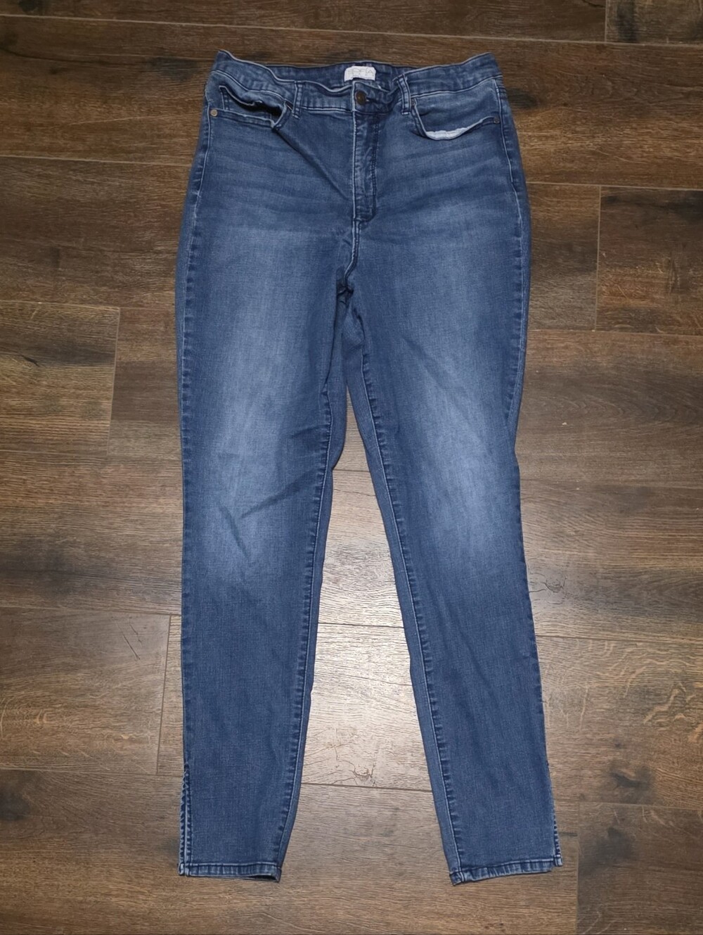 Sofia Vergara Classic Women's Blue Skinny Jeans 14 Split Ankles